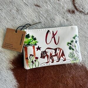Starbucks California Bear Coin Purse Card Holder Keychain NWT
